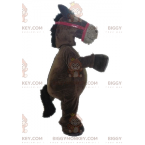 Gigantisch bruin en bruin paard BIGGYMONKEY™ mascottekostuum -