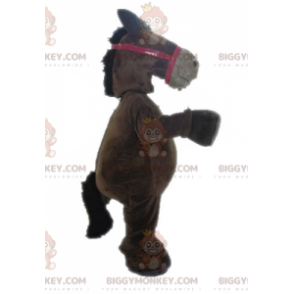 Gigantisch bruin en bruin paard BIGGYMONKEY™ mascottekostuum -