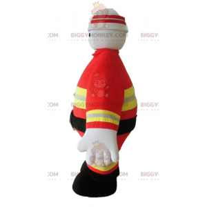 Disfraz de mascota de bombero BIGGYMONKEY™ con uniforme naranja
