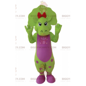 BIGGYMONKEY™ Green and Pink Polka Dot Dinosaur Mascot Costume -