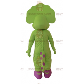 BIGGYMONKEY™ Green and Pink Polka Dot Dinosaur Mascot Costume -