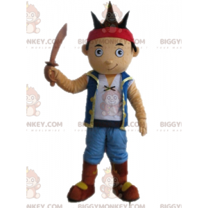 BIGGYMONKEY™ Brown Boy Pirate Dress Up Mascot Costume -