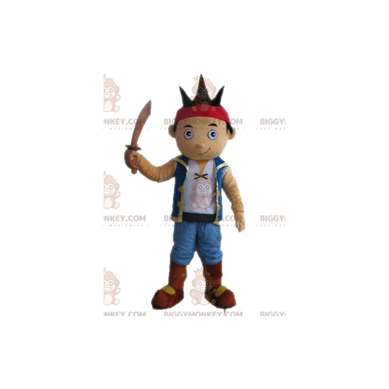 BIGGYMONKEY™ Brown Boy Pirate Dress Up Mascot Costume - BIGGYMONKEY™ Brown Boy Pirate Dress Up Mascot Costume -