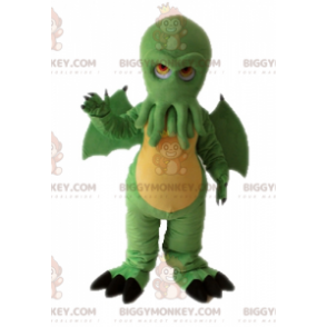 BIGGYMONKEY™ Μασκότ Κοστούμι Πράσινος Δράκος με Κεφάλι