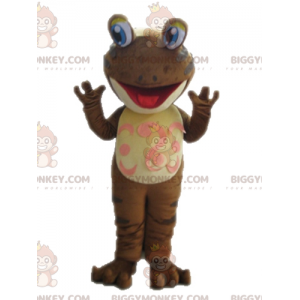 Brun frø BIGGYMONKEY™ maskotkostume. Salamander BIGGYMONKEY™