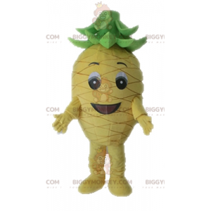 BIGGYMONKEY™ maskotkostume af kæmpe gul og grøn ananas. Frugt