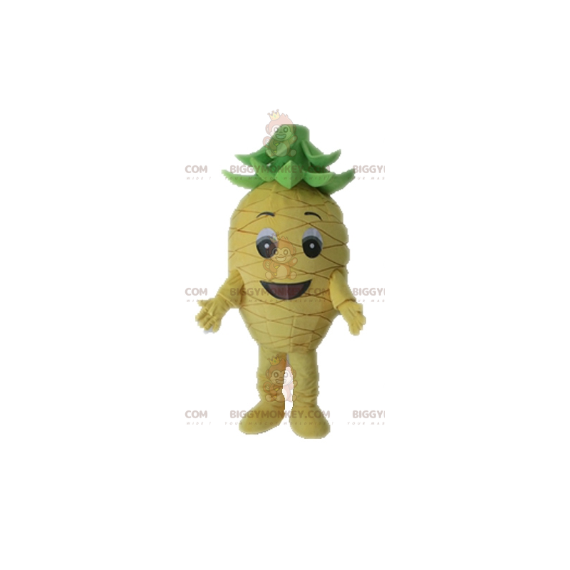 Disfraz de mascota BIGGYMONKEY™ de piña gigante amarilla y Disfraz de mascota BIGGYMONKEY™ de piña gigante amarilla y