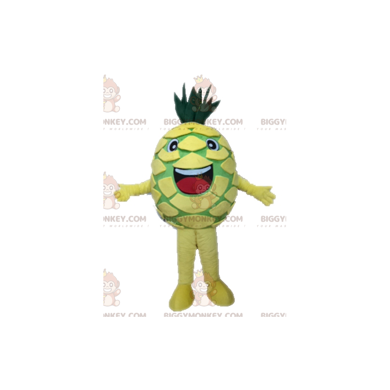 Costume de mascotte BIGGYMONKEY™ d'ananas jaune et vert géant.