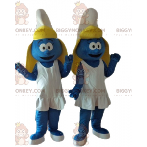 2 mascotte del personaggio dei cartoni animati Puffetta di