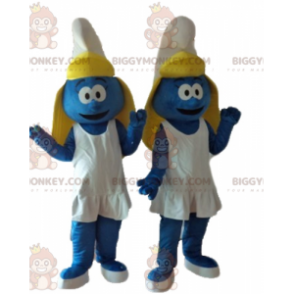 2 BIGGYMONKEY™s Smurfette cartoon character mascot –