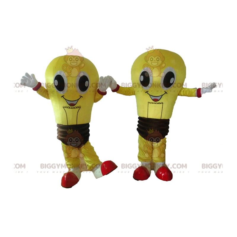 2 BIGGYMONKEY™ mascotte di bulbi giganti gialli e marroni - 2 BIGGYMONKEY™ mascotte di bulbi giganti gialli e marroni -