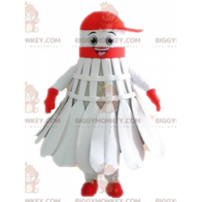 Traje de mascote BIGGYMONKEY™ de peteca de badminton. Traje de