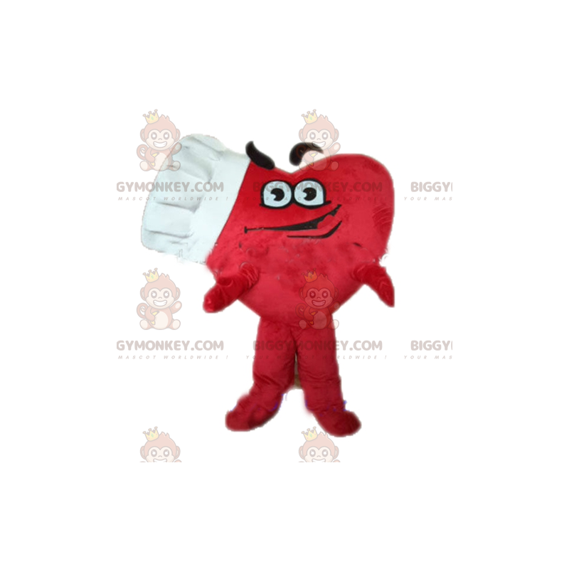 Gigantisch rood hart BIGGYMONKEY™ mascottekostuum met hoed - Gigantisch rood hart BIGGYMONKEY™ mascottekostuum met hoed -