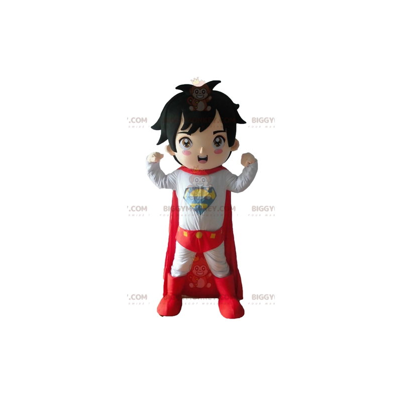 Boy's BIGGYMONKEY™ Mascot Costume Dressed In Superhero Outfit - Boy's BIGGYMONKEY™ Mascot Costume Dressed In Superhero Outfit -