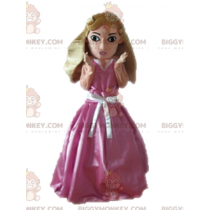 BIGGYMONKEY™ maskotkostume Blond prinsesse klædt i lyserød