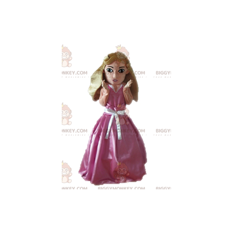 Kostium maskotka BIGGYMONKEY™ Blond księżniczka ubrana w różową Kostium maskotka BIGGYMONKEY™ Blond księżniczka ubrana w różową
