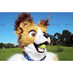 Fantasia de mascote de cachorro marrom bege branco BIGGYMONKEY™