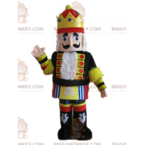 Traje de mascote King BIGGYMONKEY™ em traje amarelo preto e