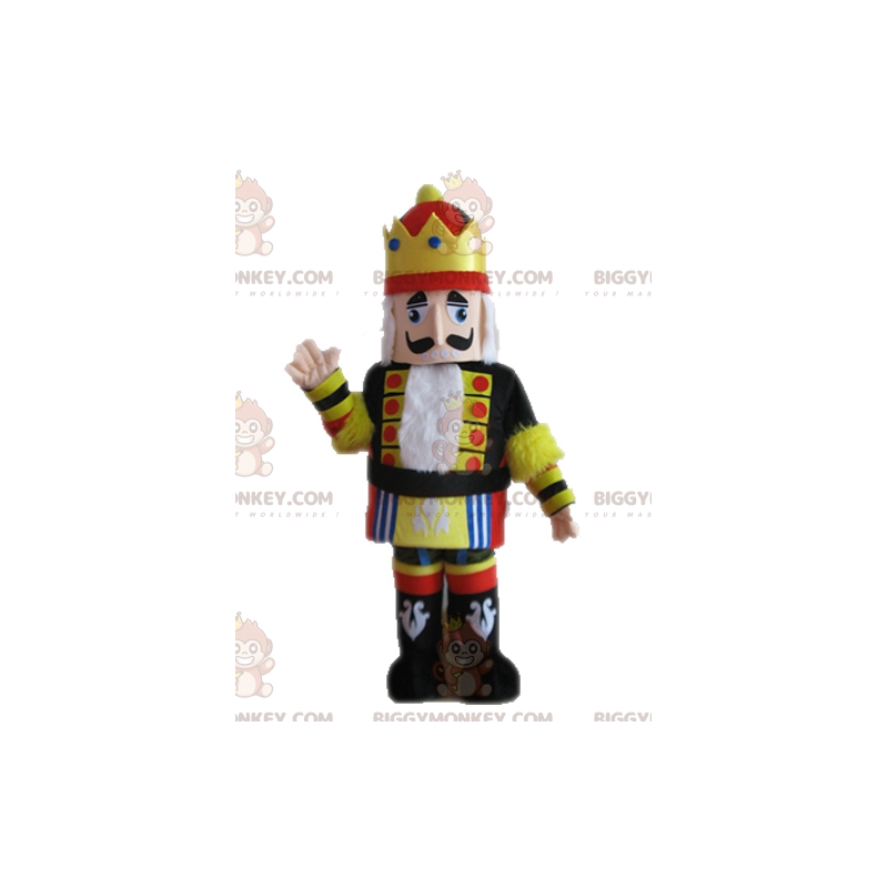 King BIGGYMONKEY™ Mascot Costume in Yellow Black and Red Outfit King BIGGYMONKEY™ Mascot Costume in Yellow Black and Red Outfit