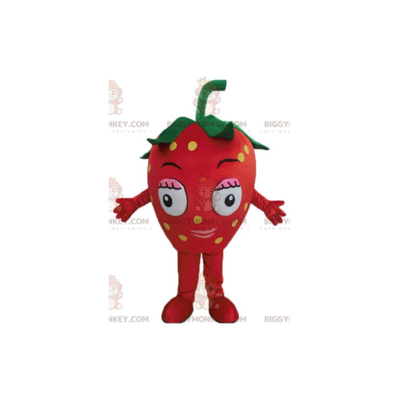 Disfraz de mascota gigante rojo fresa BIGGYMONKEY™. Disfraz de