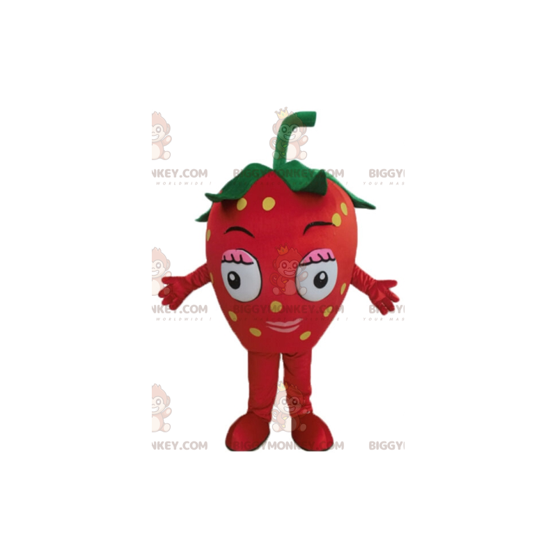 Gigantisch BIGGYMONKEY™-mascottekostuum met rode aardbei. Rood Gigantisch BIGGYMONKEY™-mascottekostuum met rode aardbei. Rood