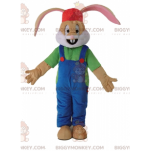 Braunes Kaninchen BIGGYMONKEY™ Maskottchenkostüm in Overalls - Kaninchen Maskottchen - BIGGYMONKEY_04654 - BiggyMonkey.com