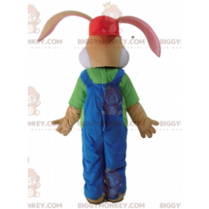 Braunes Kaninchen BIGGYMONKEY™ Maskottchenkostüm in Overalls - Kaninchen Maskottchen - BIGGYMONKEY_04654 - BiggyMonkey.com