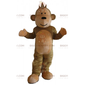 Cute and Soft Brown Monkey BIGGYMONKEY™ Mascot Costume -