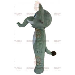 Kæmpe grå hvid og lyserød elefant BIGGYMONKEY™ maskotkostume -