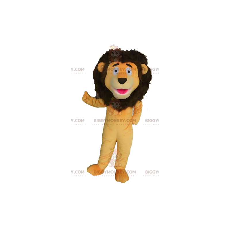 Disfraz de mascota BIGGYMONKEY™ de león naranja y marrón Disfraz de mascota BIGGYMONKEY™ de león naranja y marrón