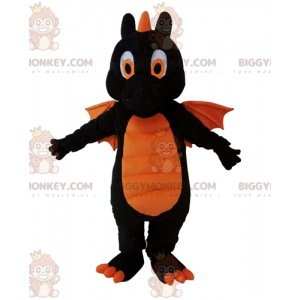 Costume da mascotte gigante drago nero e arancione BIGGYMONKEY™