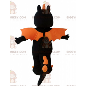 Costume da mascotte gigante drago nero e arancione BIGGYMONKEY™