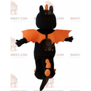 Gigantische zwart-oranje draak BIGGYMONKEY™ mascottekostuum - Dragon mascotte - BIGGYMONKEY_04658 - BiggyMonkey.com