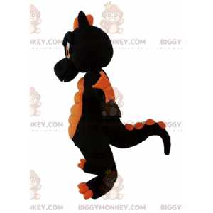 Costume de mascotte BIGGYMONKEY™ de dragon noir et orange géant