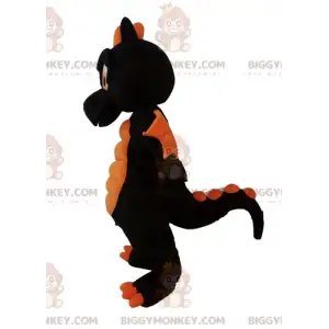 Kostým obřího černooranžového draka BIGGYMONKEY™ maskota –