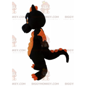 Costume de mascotte BIGGYMONKEY™ de dragon noir et orange géant