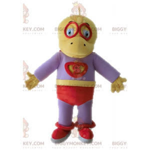 Disfraz de mascota BIGGYMONKEY™ Dinosaurio amarillo y morado
