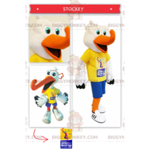 Eishockey-Fan Storch BIGGYMONKEY™ Maskottchen-Kostüm -
