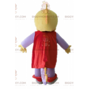 BIGGYMONKEY™ maskotkostume Gul & lilla dinosaur klædt ud som