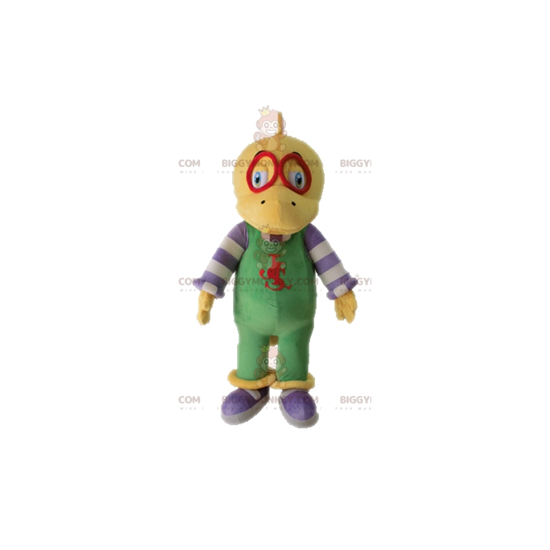 BIGGYMONKEY™ Disfraz de mascota de dinosaurio amarillo vestido BIGGYMONKEY™ Disfraz de mascota de dinosaurio amarillo vestido