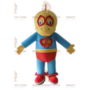 Costume de mascotte BIGGYMONKEY™ de dinosaure jaune et bleu