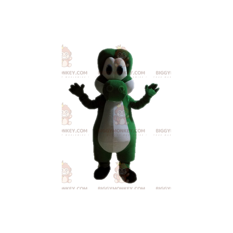Green and White Dinosaur BIGGYMONKEY™ Mascot Costume. Yoshi's Green and White Dinosaur BIGGYMONKEY™ Mascot Costume. Yoshi's