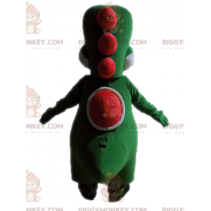 Costume mascotte BIGGYMONKEY™ dinosauro verde e bianco. Costume