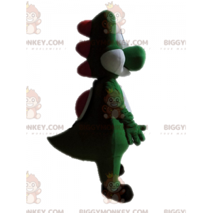 Kostým maskota zeleného a bílého dinosaura BIGGYMONKEY™. Kostým