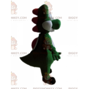 Grön och vit dinosaurie BIGGYMONKEY™ maskotdräkt. Yoshis