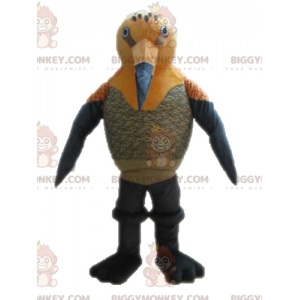 Oranssi ja harmaa lintu BIGGYMONKEY™ maskottiasu. Hummingbird