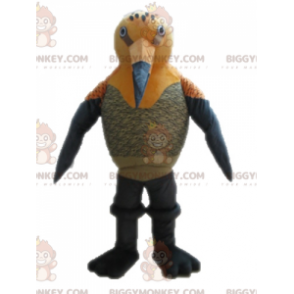 Orange und grauer Vogel BIGGYMONKEY™ Maskottchen-Kostüm.