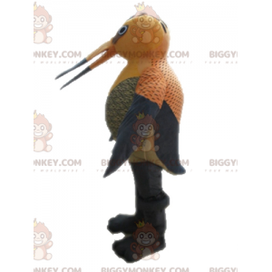 Kostým maskota oranžového a šedého ptáka BIGGYMONKEY™. Kostým
