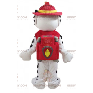 Traje de mascote de cachorro dálmata BIGGYMONKEY™ vestido com