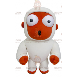 BIGGYMONKEY™ Orange and White Monkey Mascot Costume Looking